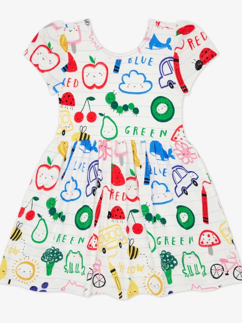 Little Sleepies Coloring Crew Short Sleeve Skater Dress Size 7